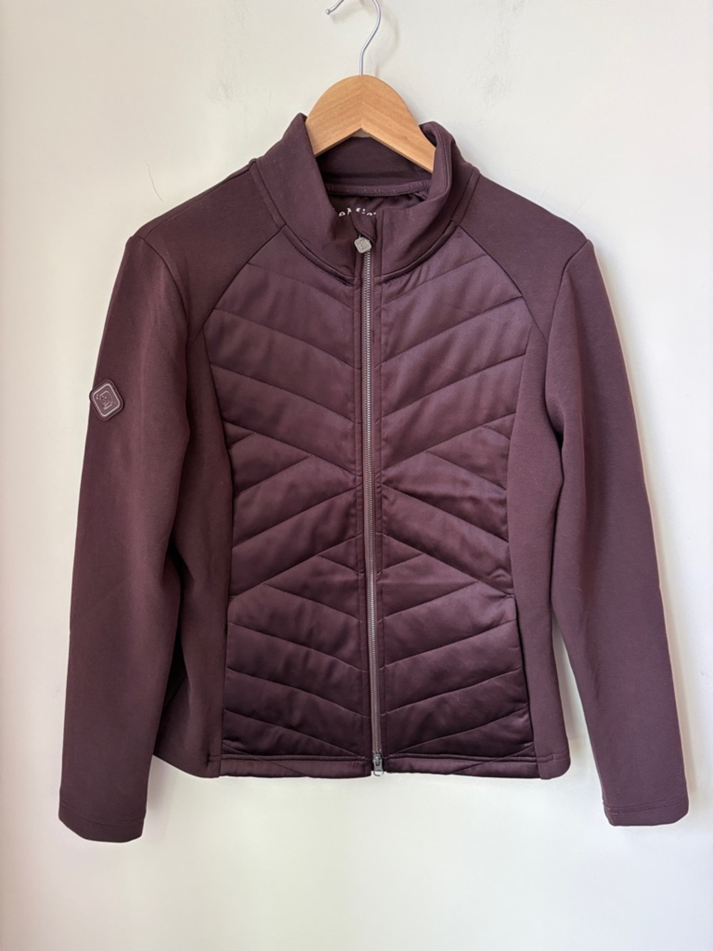 LeMieux Dynamique Jacket in Damson Zip Close Quilted Equestrian Riding Size 10